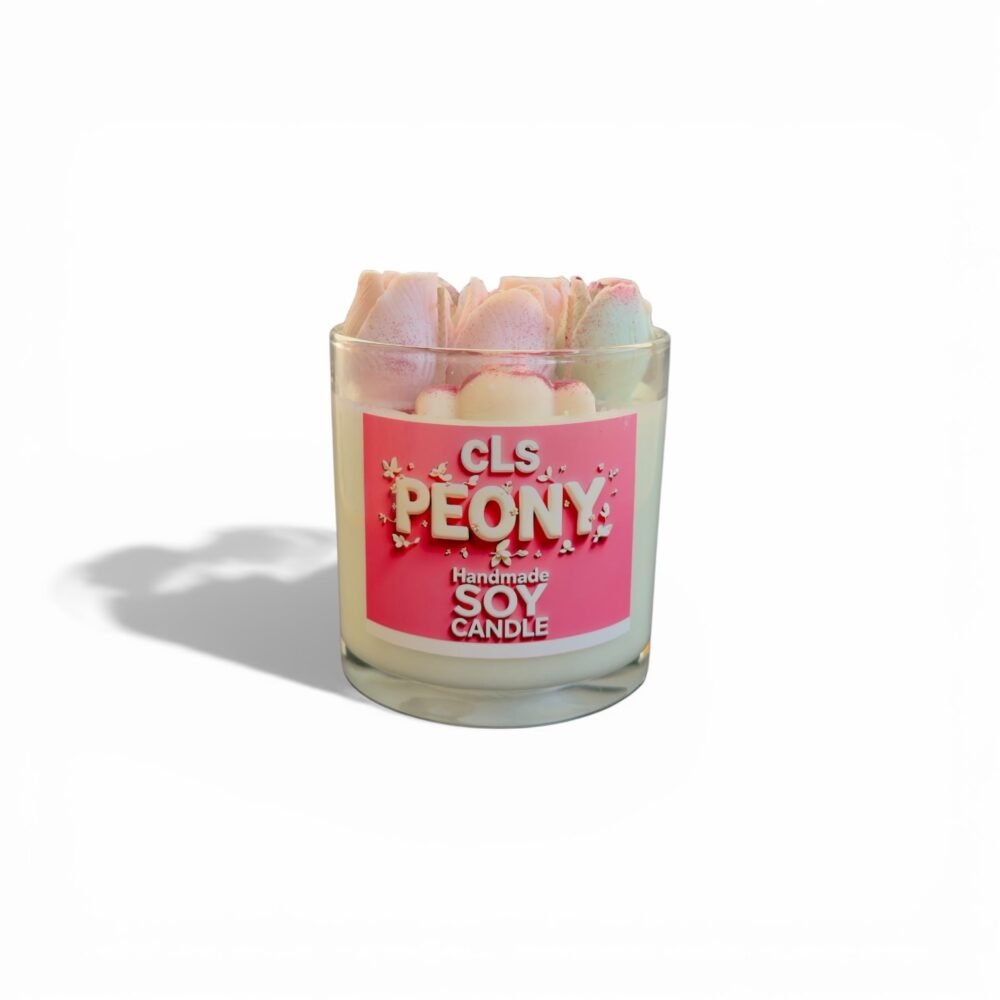scened candle peony