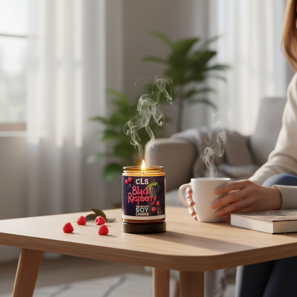 handmade cls candle – black raspberry