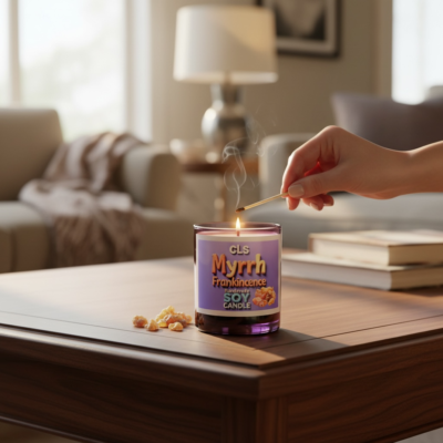 scented candle myrrh franckincence