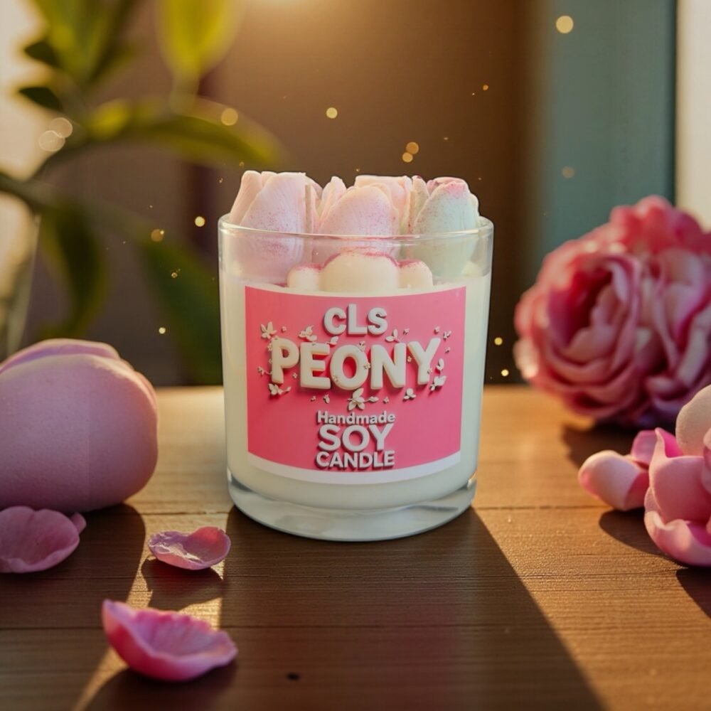 scened candle peony
