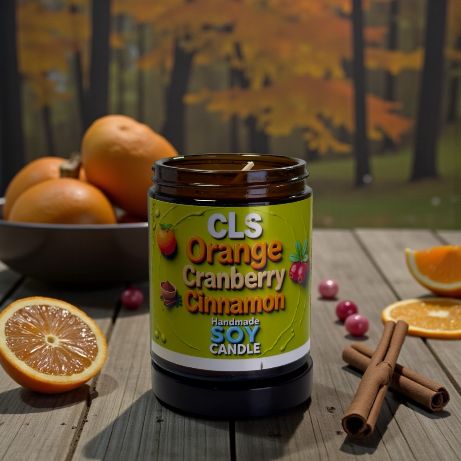 Handmade CLS Candle 🕯️-Orange Cranberry Cinnamon ♣️(Small) - Image 2