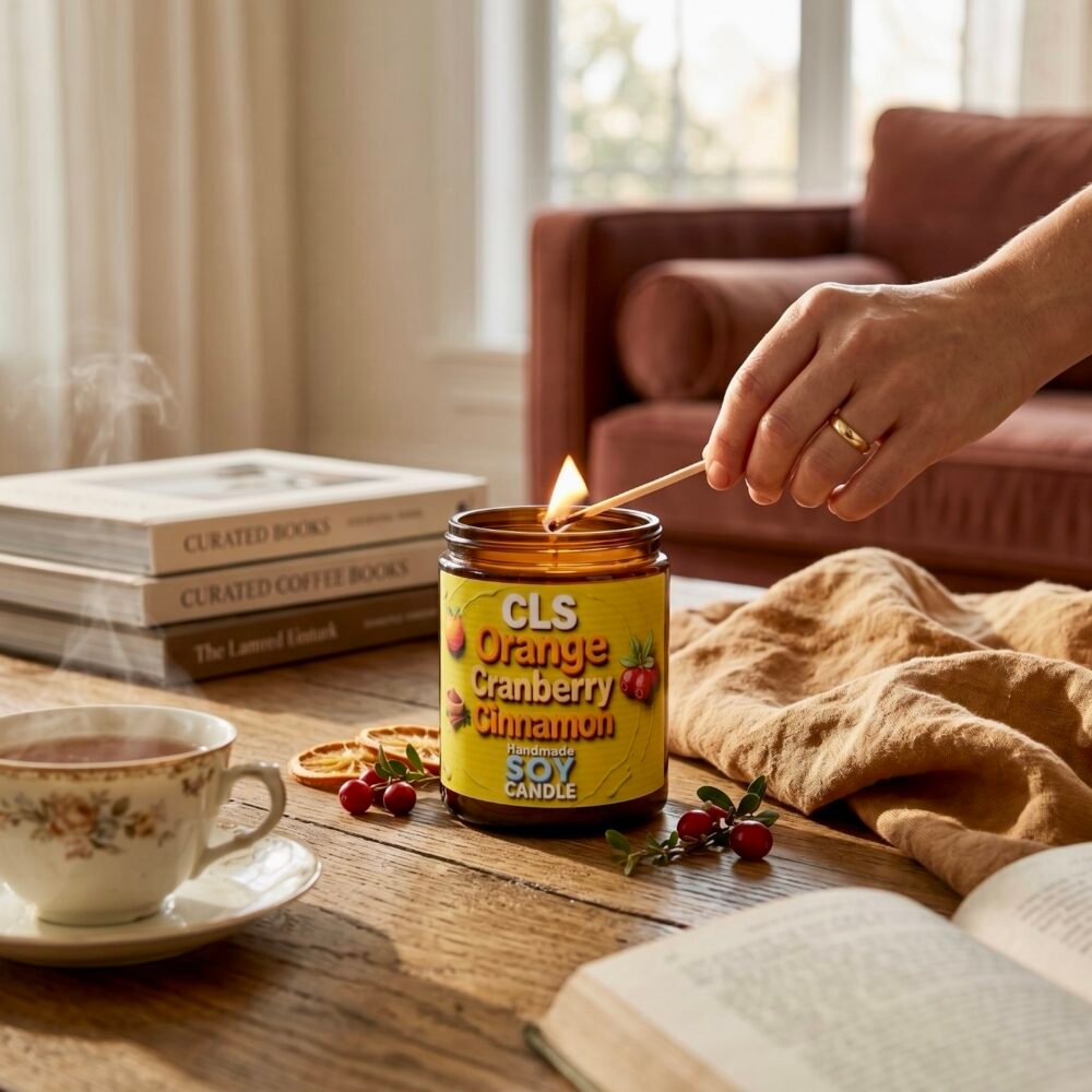 CLS Orange, Cranberry & Cinnamon – Handgemaakte sojakaars