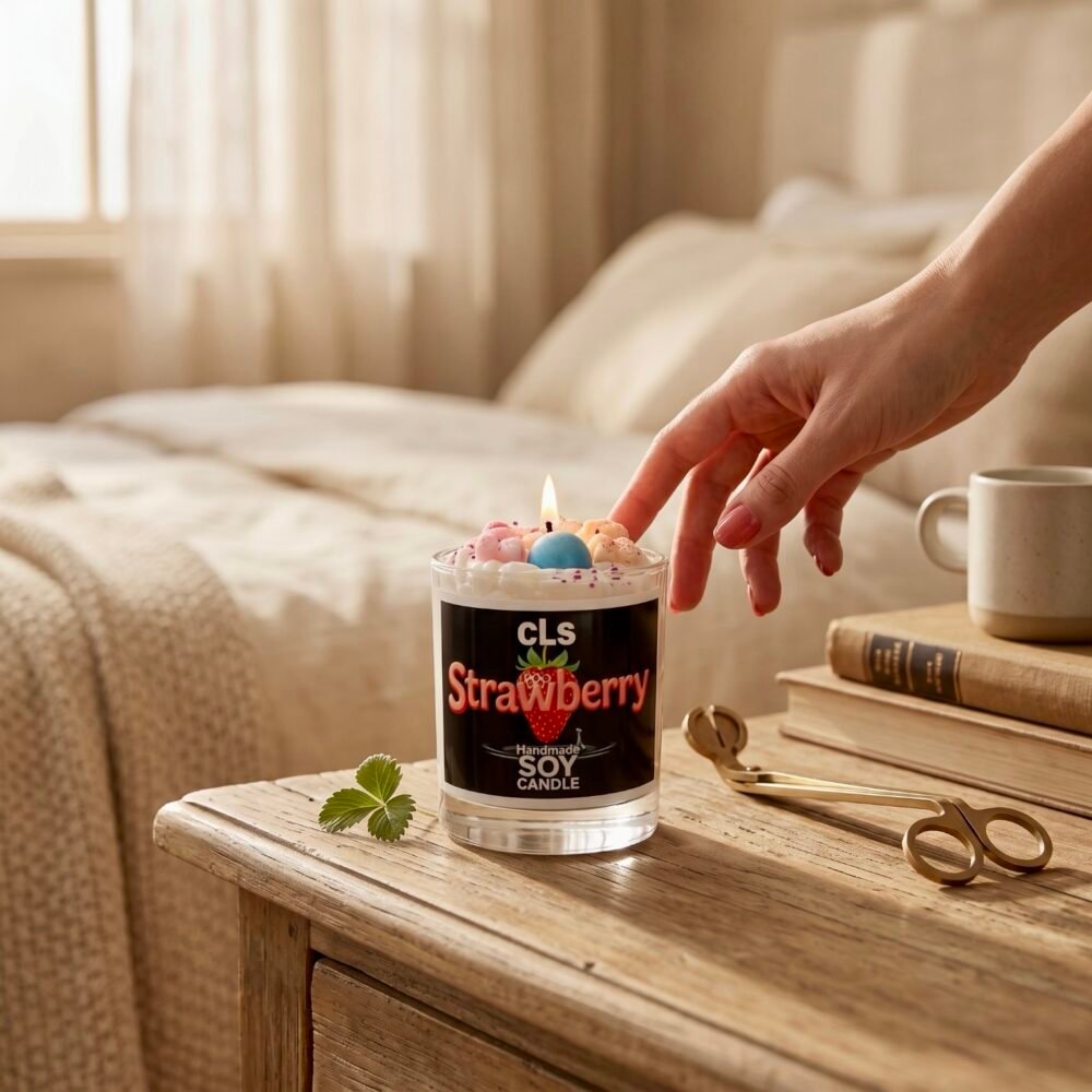 CLS Strawberry – Handgemaakte sojakaars 🕯️🍓