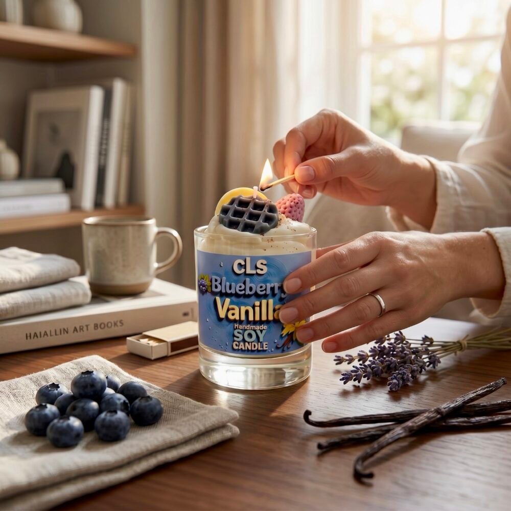 CLS Blueberry Vanilla – Handgemaakte sojakaars🫐