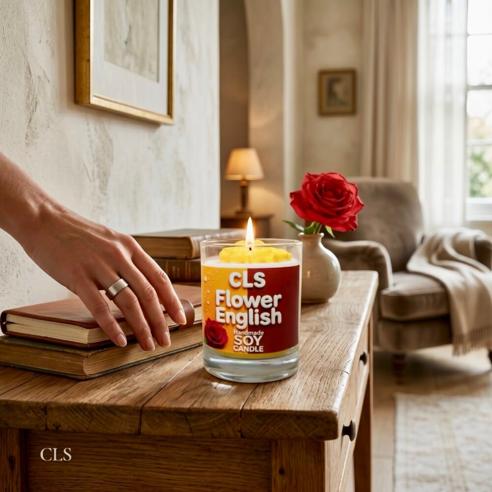 CLS Flower English – Handgemaakte sojakaars 🌹